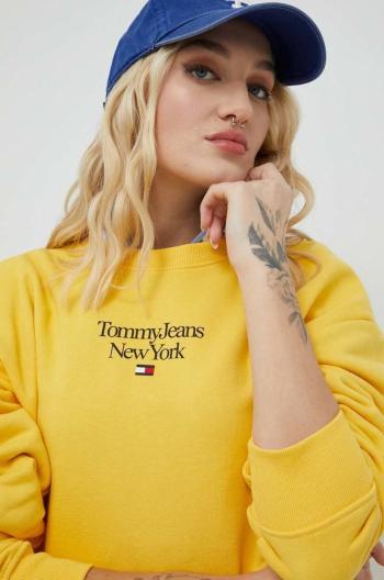 Mikina Tommy Jeans dámská, žlutá barva, s potiskem
