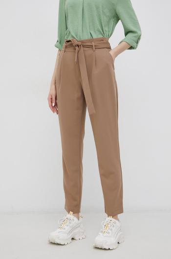 Kalhoty Only dámské, fialová barva, jednoduché, high waist