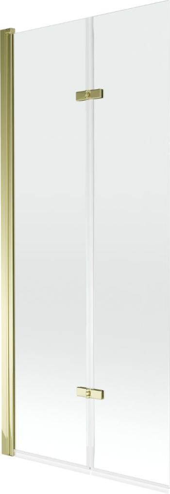 MEXEN Castor vanová zástěna 2-křídlo 80x150 cm, transparent, zlato 892-080-002-50-00