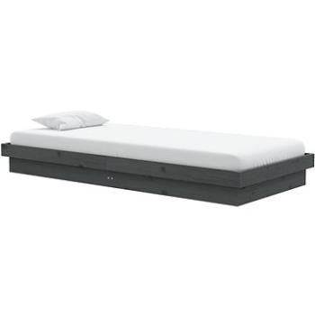 Rám postele šedý masivní dřevo 90 × 200 cm, 819894 (819894)