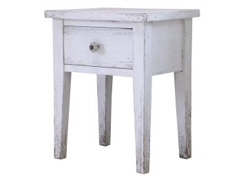 Bílý dřevěný retro noční stolek se šuplíkem Fabien - 42*32*52 cm 41504-19