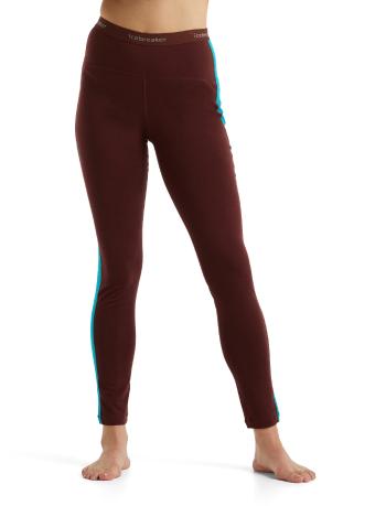 dámské merino spodky ICEBREAKER Wmns 200 Sonebula Leggings, Espresso/Arctic Teal/Cb velikost: S