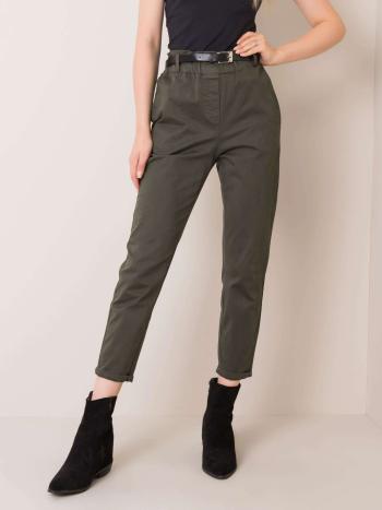 DÁMSKÉ KHAKI KALHOTY S PÁSKEM DHJ-SP-2312.94P-KHAKI Velikost: XL