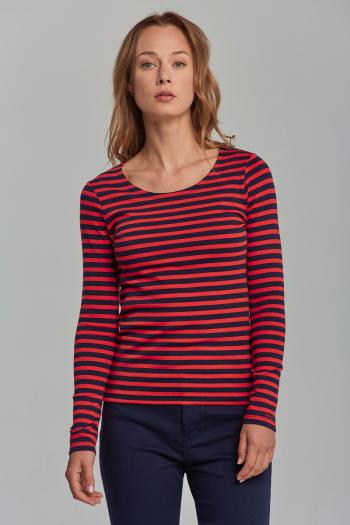 TRIČKO GANT 1X1 RIB STRIPED LS T-SHIRT červená XS