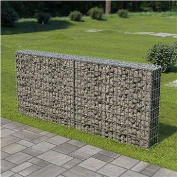 Gabionová zeď s víky z pozinkované oceli 200 × 20 × 85 cm