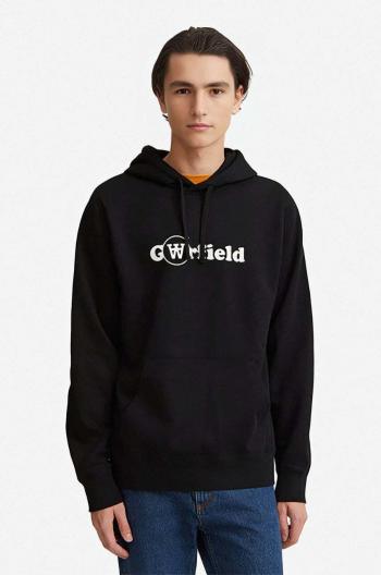 Bavlněná mikina Wood Wood X Garfield Ian Hoodie Hanging 30045601-2424 BLACK pánská, černá barva, s kapucí, potiskem