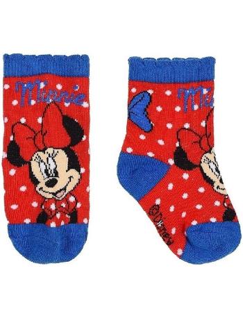 Minnie mouse disney - červeno-modré ponožky s puntíky vel. 56/58