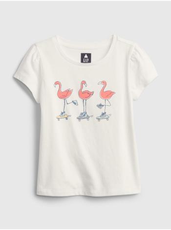 Bílé holčičí dětské tričko organic cotton graphic t-shirt
