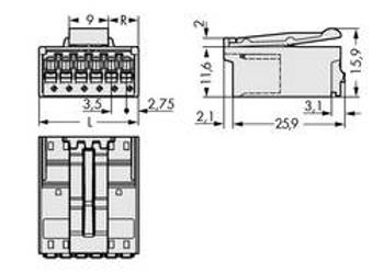 Konektor do DPS WAGO 2091-1524/002-000, 28.00 mm, pólů 4, rozteč 3.50 mm, 200 ks