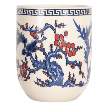 Porcelánový kalíšek na čaj s modrou větví - ∅ 6*8 cm / 0,1L 6CEMU0075