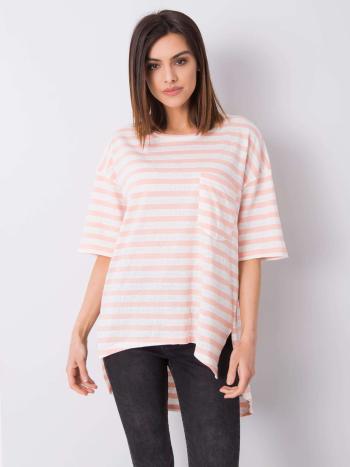 RŮŽOVO-BÍLÉ DÁMSKÉ PRUHOVANÉ TRIČKO TK-RP-TS-T020503.55P-PINK Velikost: M