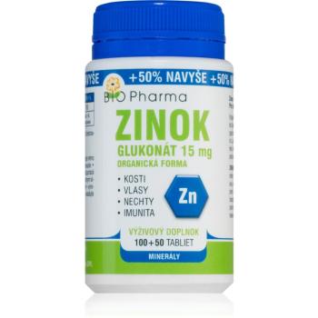 Bio Pharma Zinek 15mg tablety pro vlasy, nehty a pokožku 150 tbl