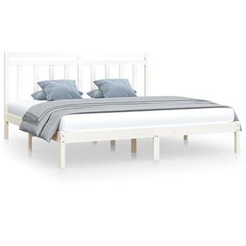 Rám postele bílý masivní dřevo 200 × 200 cm, 3105271 (3105271)