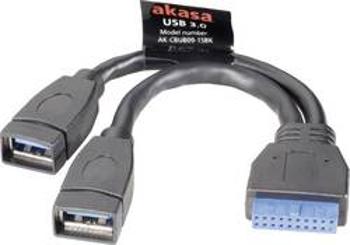 USB 3.0 Y kabel Akasa AK-CBUB09-15BK, 15.00 cm, černá