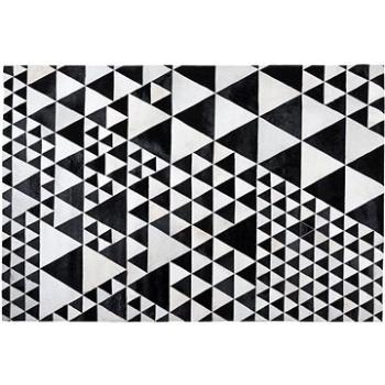 Černo-bílý kožený koberec 140x200 cm ODEMIS, 77928 (beliani_77928)