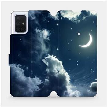 Flipové pouzdro na mobil Samsung Galaxy A71 - V145P Noční obloha s měsícem (5903516147595)