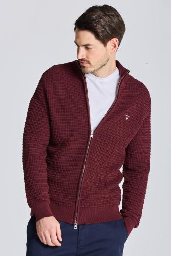 SVETR GANT D1. COTTON TEXTURE FULLZIP červená L