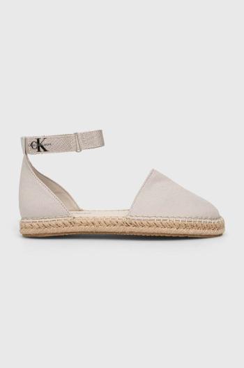 Espadrilky Calvin Klein Jeans ANKLE ESPADRILLE BTW béžová barva, YW0YW01027