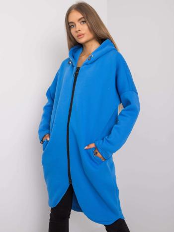 SVĚTLE MODRÁ DLOUHÁ MIKINA NA ZIP V-BL-6861.17-BLUE Velikost: L/XL