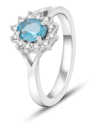 Beneto Exclusive Okouzlujicí prsten s modrým topazem TOPAGG4 52 mm