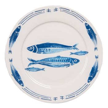 Porcelánový dezertní talíř  s rybkami  Fish Blue - Ø 20*2 cm FIBDP