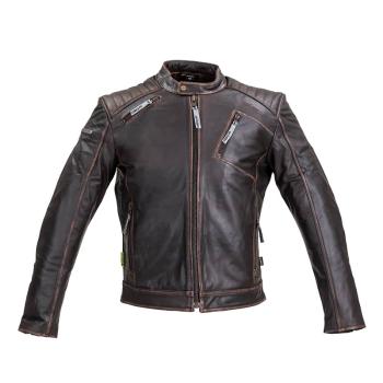 Kožená moto bunda W-TEC Embracer Barva Vintage Dark Brown, Velikost XXL