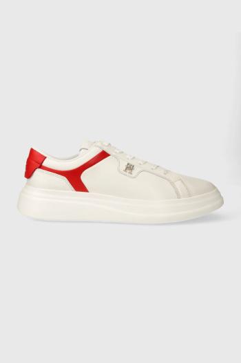 Kožené sneakers boty Tommy Hilfiger POINTY COURT SNEAKER béžová barva, FW0FW07460