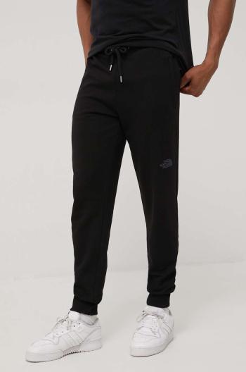 Bavlněné kalhoty The North Face pánské, černá barva, s aplikací