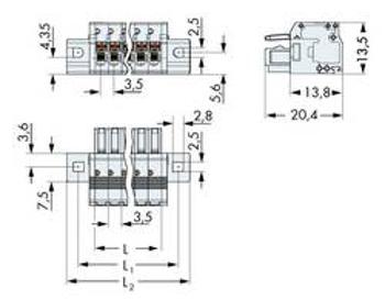 Zásuvkový konektor na kabel WAGO 2734-118/031-000, 77.80 mm, pólů 18, rozteč 3.50 mm, 25 ks