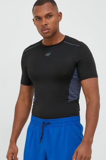 Běžecké tričko 4F černá barva, s potiskem