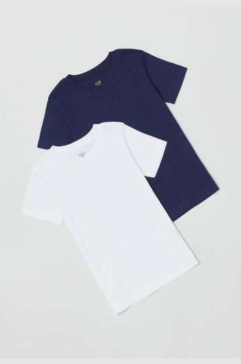 Dětské bavlněné tričko OVS (2-pack) tmavomodrá barva, hladký