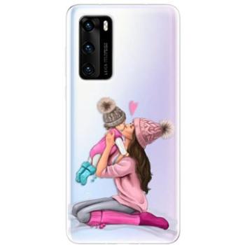 iSaprio Kissing Mom - Brunette and Girl pro Huawei P40 (kmbrugirl-TPU3_P40)