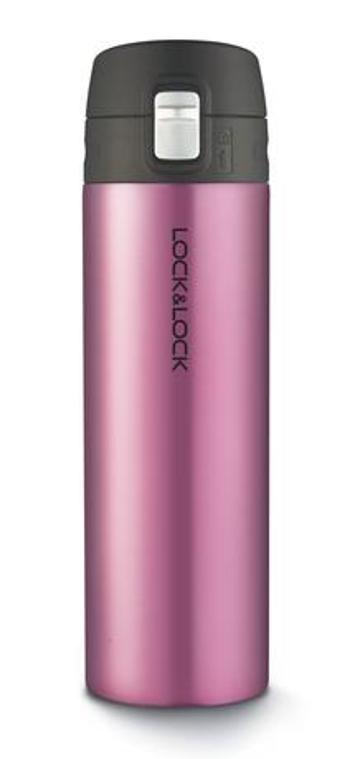 LOCK&LOCK Nerezová termoska LOCK One touch 500ml rubínově červená