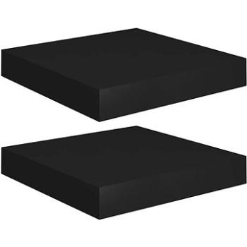 Shumee plovoucí nástěnné 2 ks černé 23×23,5×3,8 cm MDF, 323824 (323824)
