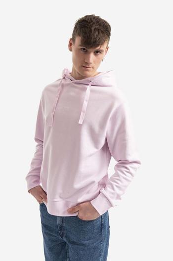 Bavlněná mikina A.P.C. Hoodie Larry pánská, růžová barva, s kapucí, hladká, COEIP-H27622 BLACK