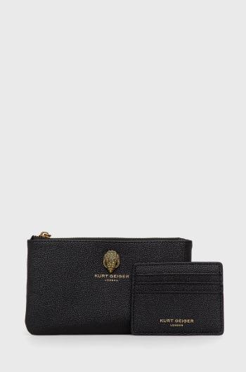 Kožená peněženka a držák na karty Kurt Geiger London černá barva