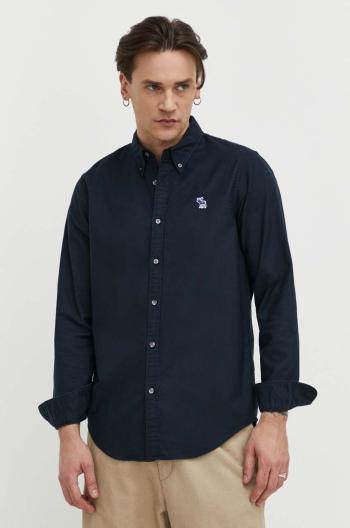 Košile Abercrombie & Fitch pánská, tmavomodrá barva, regular, s límečkem button-down