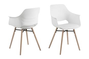 Sada 2 ks − Židle s opěrkou Ramona – bílá