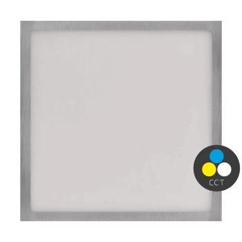 EMOS Stříbrný přisazený LED panel s tenkým rámečkem hranatý 225 x 225mm 21W CCT Premium ZM6243
