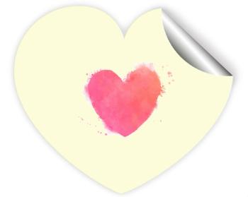 Samolepky srdce - 5 kusů watercolor heart