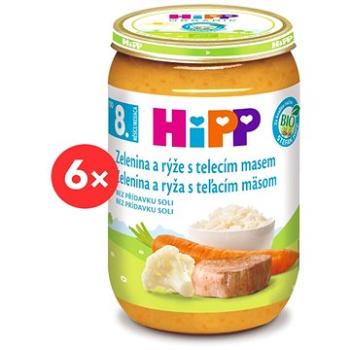 HiPP BIO Zelenina s rýží a telecím masem od 8. měsíce, 6 ×  220 g (9062300403043)