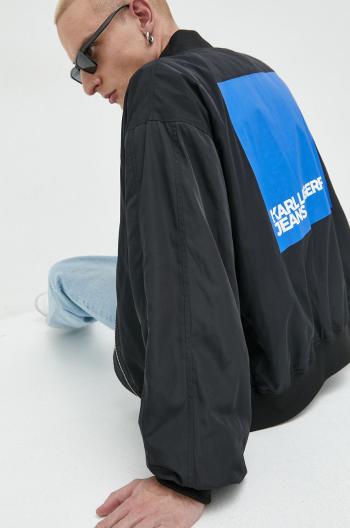 Bomber bunda Karl Lagerfeld Jeans černá barva, přechodná, oversize