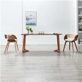Jídelní židle krémová ohýbané dřevo a umělá kůže (283110)