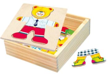 Bino Puzzle-šatní skříň-medvídek 18 ks