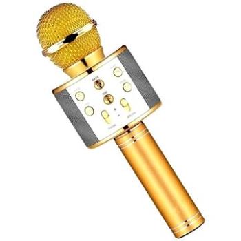 Karaoke bluetooth mikrofon s kulatým reproduktorem, zlatá (E-227-GO)