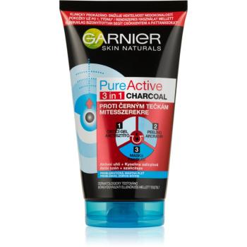 Garnier Pure Active černá maska na obličej proti černým tečkám a akné s aktivním uhlím 3v1 150 ml