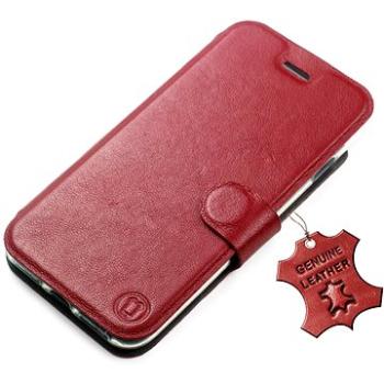 Mobiwear Kožené flip pouzdro pro Apple iPhone 13 Pro Max - Tmavě červené - L_DRS (5903516904365)