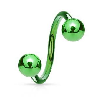 Šperky4U Piercing spirála zelená - SP1001G-12104