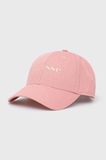 Bavlněná čepice Ellesse růžová barva, s aplikací