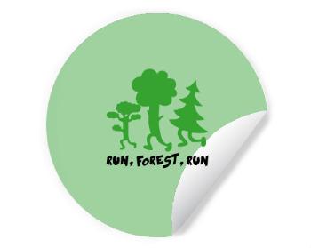 Samolepky kruh Run forest run